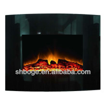 new curved wall mounted mini log effect electric fires with remote control